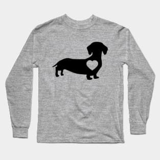 Dachshund Heart | Dachshund Lover | Doxie Graphic | Dachshund Mom & Dad Long Sleeve T-Shirt